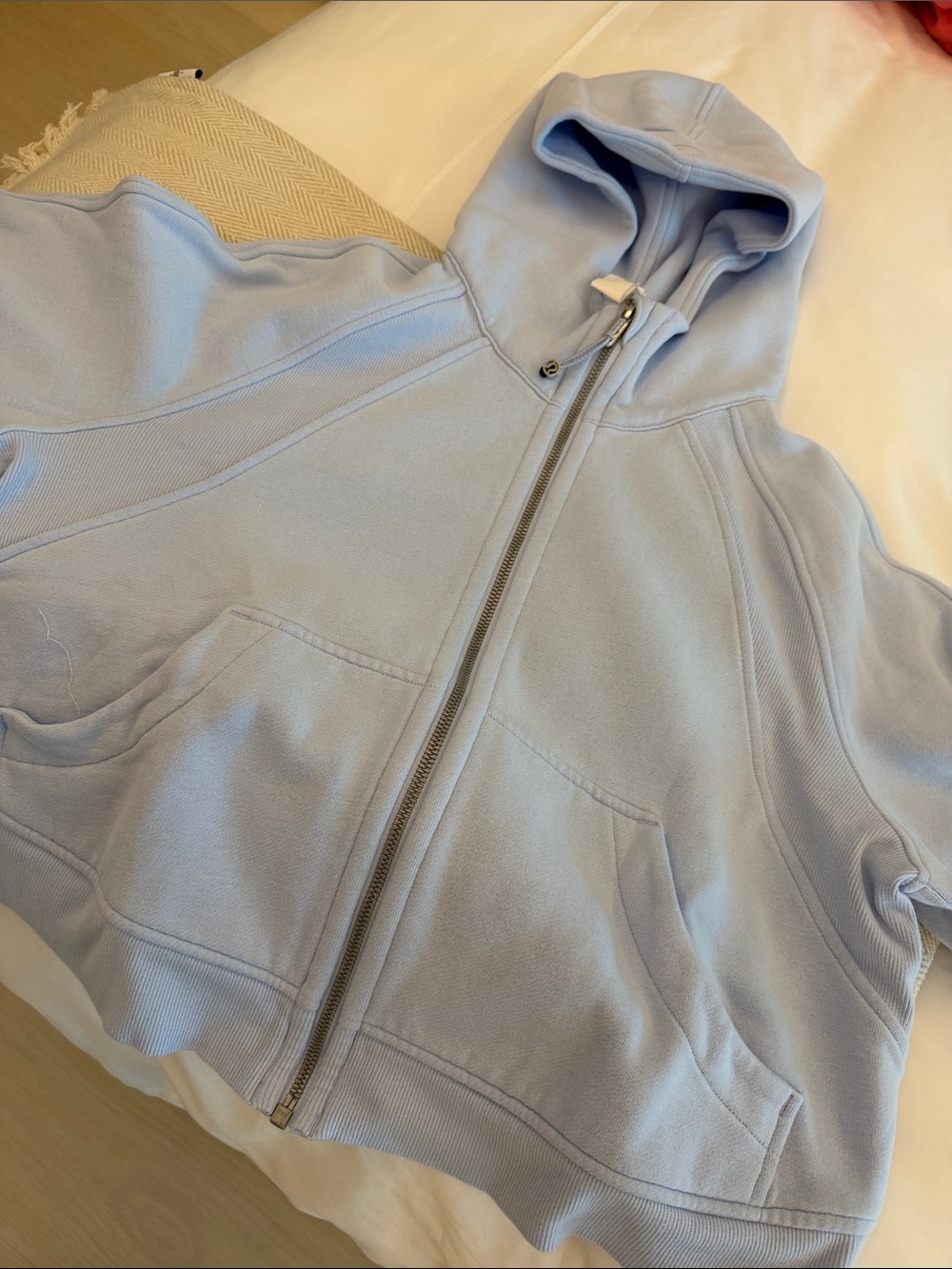 lululemon athletica Light Blue Hooded Zip Sweater